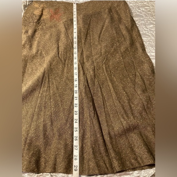 NortonStudio Petites 16P women’s Fall midi skirt embroidered leaves NEW - Picture 5 of 10